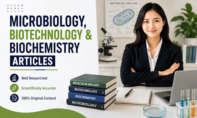 write microbiology, biotechnology, and biochemistry articles