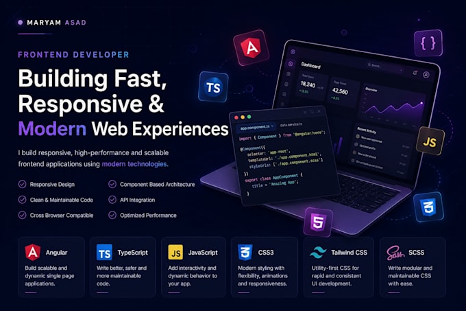 develop responsive angular and frontend web applications