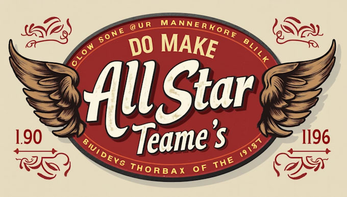 do make all star team tags vintage logo design with first delivery