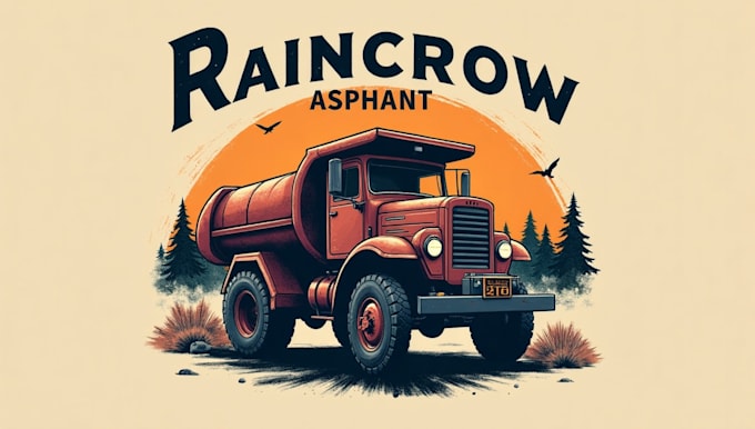 do make raincrow asphalt vintage logo design with first delivery