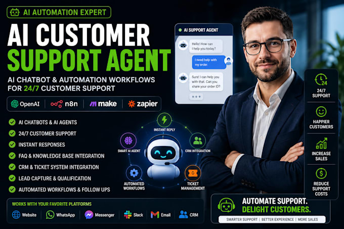build ai customer support chatbot and automation workflows