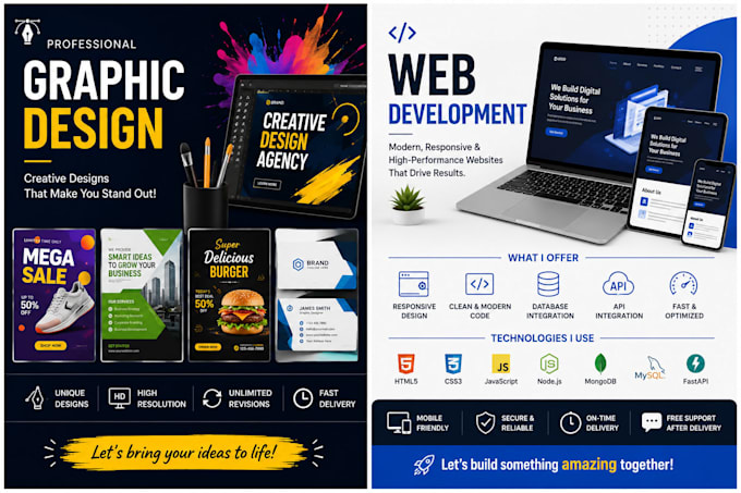 make a web design or graphics design