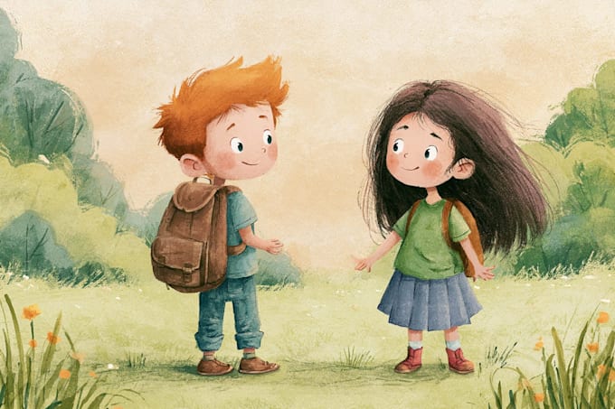 watercolor children book illustration