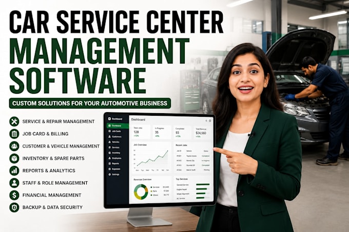 develop custom car service center management software