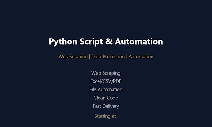 do python script, data scraping, automation and data processing