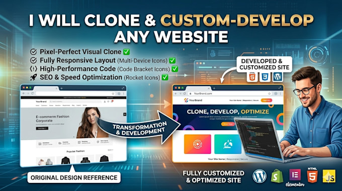 clone website and develop all website