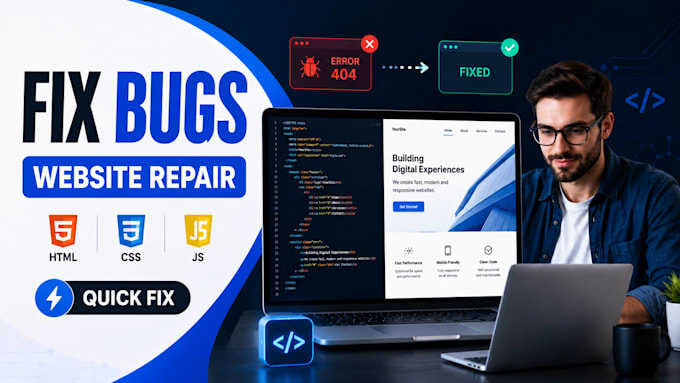fix HTML CSS javascript website bugs