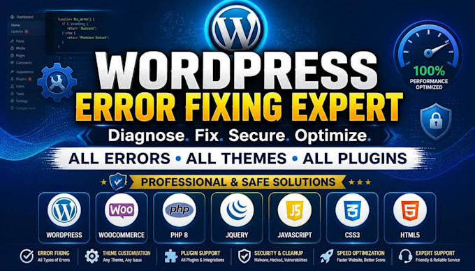 fix wordpress errors, bugs, critical issues, fast support