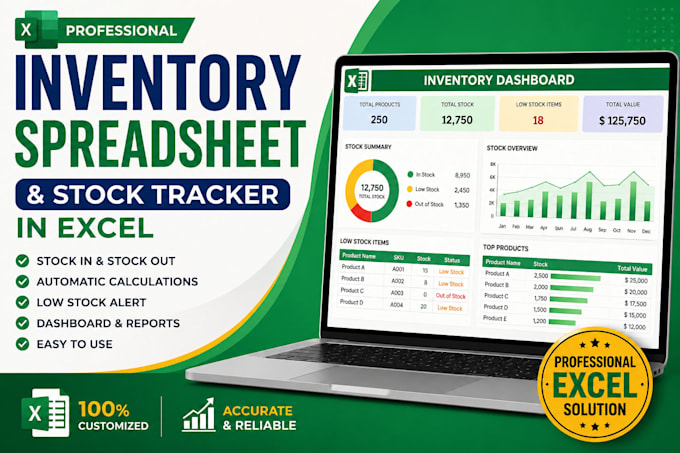 create inventory spreadsheet and stock tracker in excel