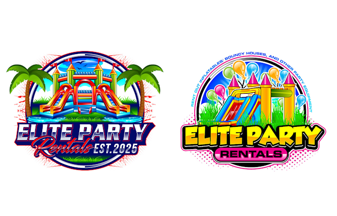 design luxury unique bounce house logo with creative concepts