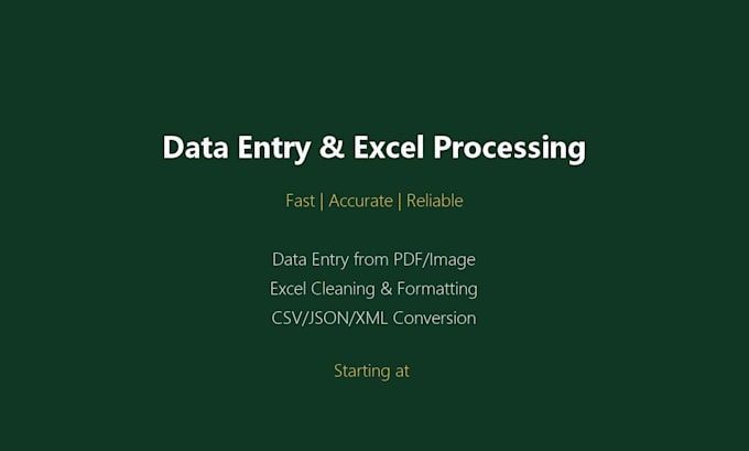 do data entry, data cleaning and excel processing quickly