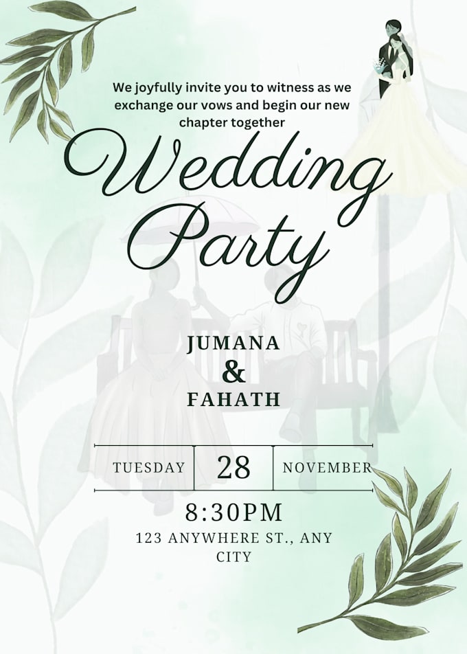 design elegant watercolor wedding invitation