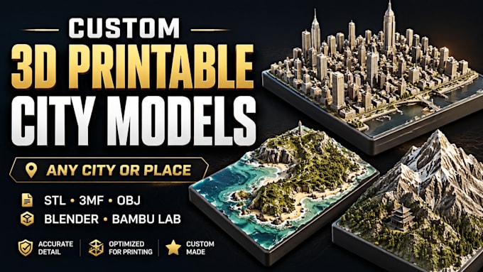 create a 3d printable city model