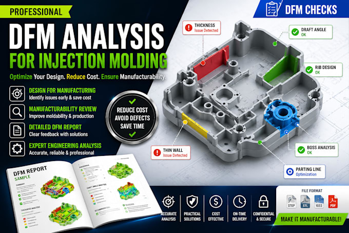do dfm analysis for injection molding and manufacturability review