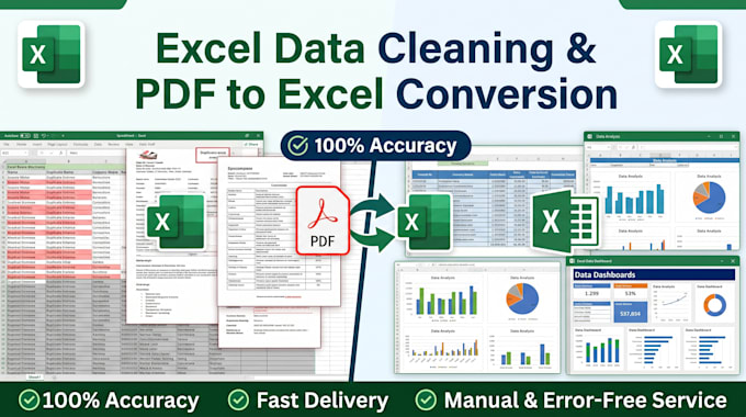data cleaning and analysis ,PDF to excel conversion