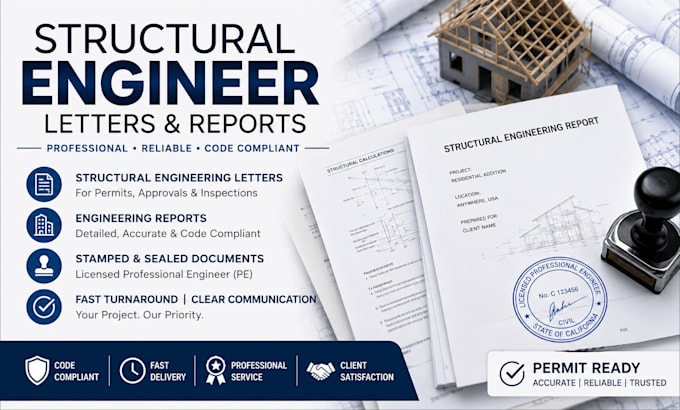 structural engineer letter, engineering report, structural stmped report, letter