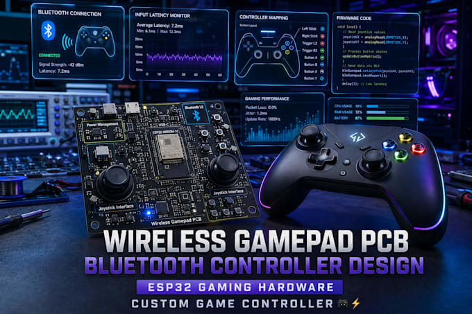 develop bluetooth gamepad pcb nrf52840 esp32 ble hid wireless controller xinput