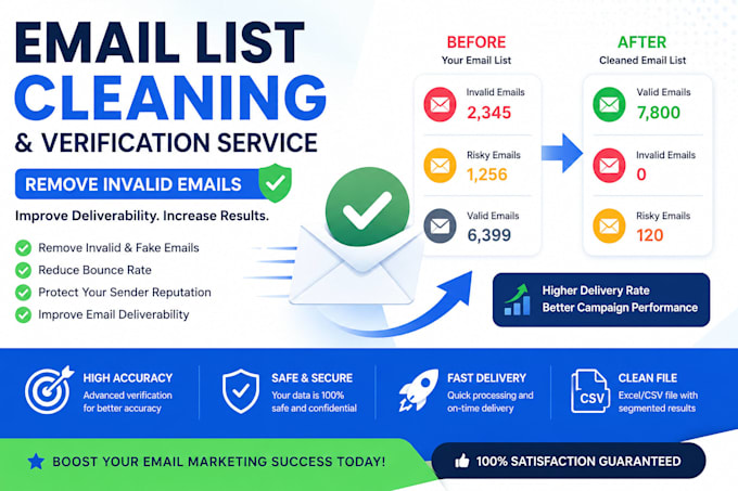 clean and verify your email list for better deliverability and zero bounc
