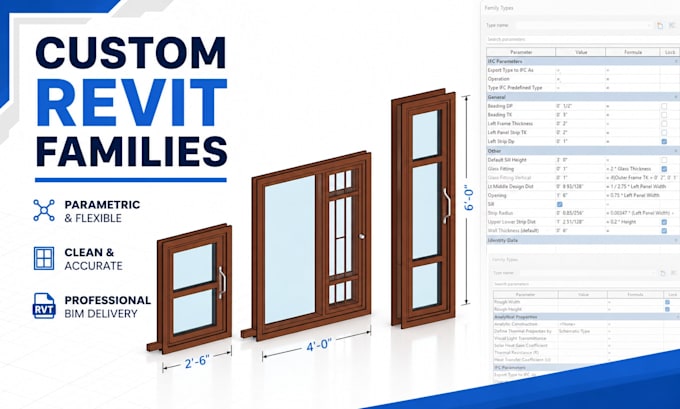 create custom revit parametric families and bim objects