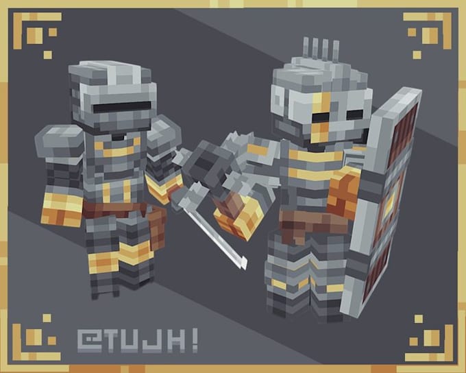 create minecraft blockbench model for custom mobs items and pixel art