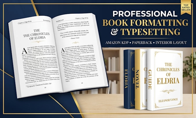 do book typesetting layout design paperback formatting interior pages amazon kdp