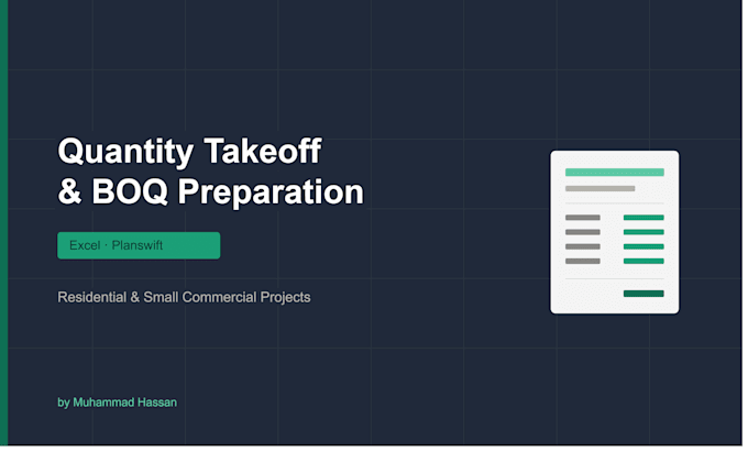 prepare accurate quantity takeoff and boq for your construction project