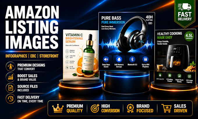 design amazon listing images, infographics and ebc