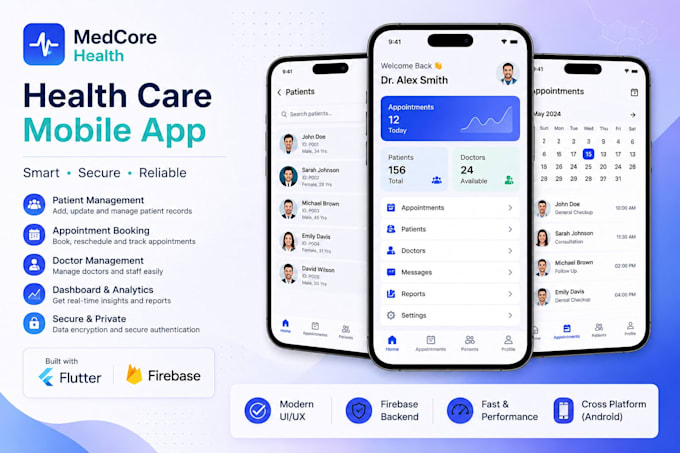 develop a flutter mobile app with firebase backend