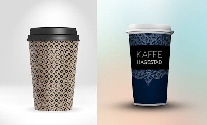 create coffee mockup, packaging, and label sticker design