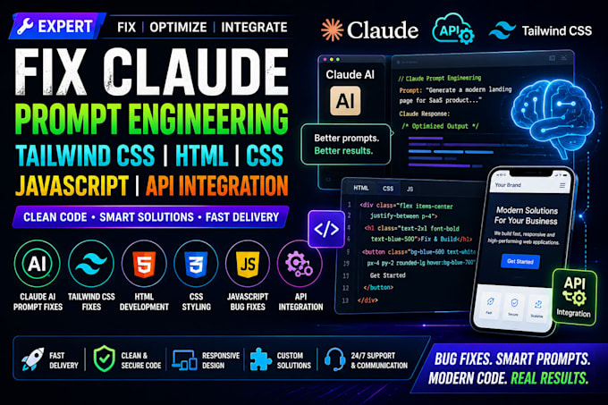 fix claude prompt engineering tailwind CSS HTML CSS java script API integration