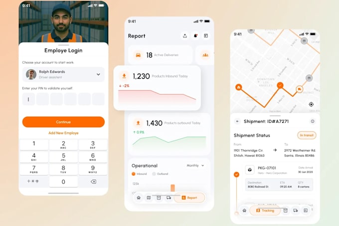 develop ai logistic app, warehouse staff attendance app, digital timesheets app