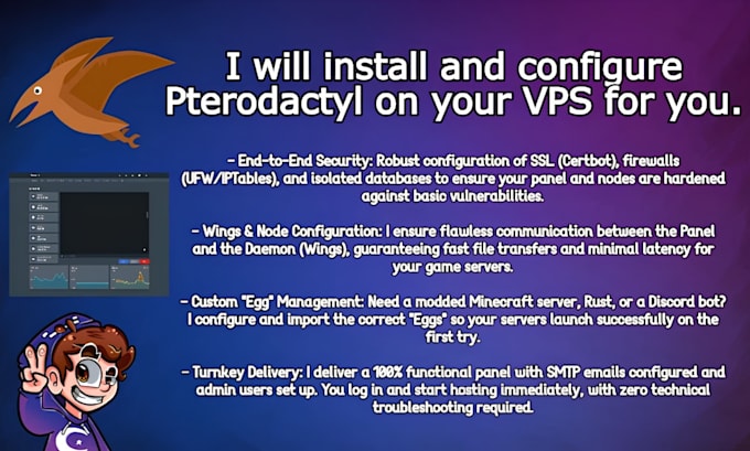install and configure pterodactyl and wings for you
