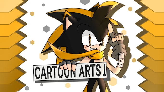 draw any character in cartoon style like sonic style