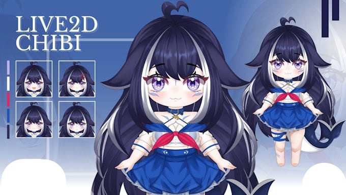 do chibi live2d rigging, vtuber model vtuber studio vbridger streaming avater