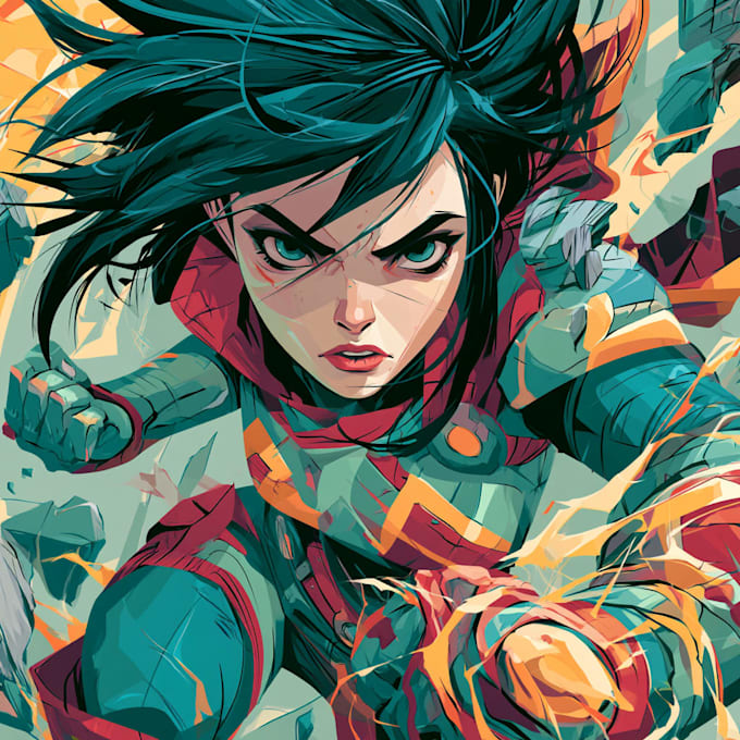 create an amazing superhero or fantasy comic illustration