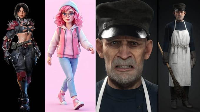 stylized 3d game character realistic 3d character model for unreal or unity game