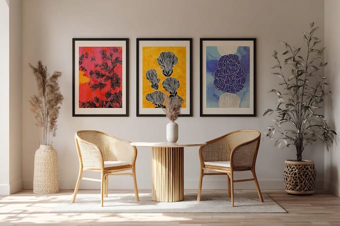 design printable abstract minimal boho wall art or poster