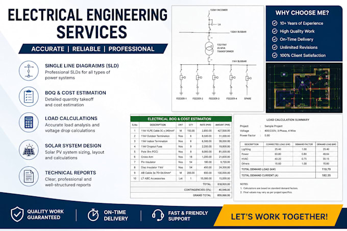 create an electrical single line diagram and autocad drawings