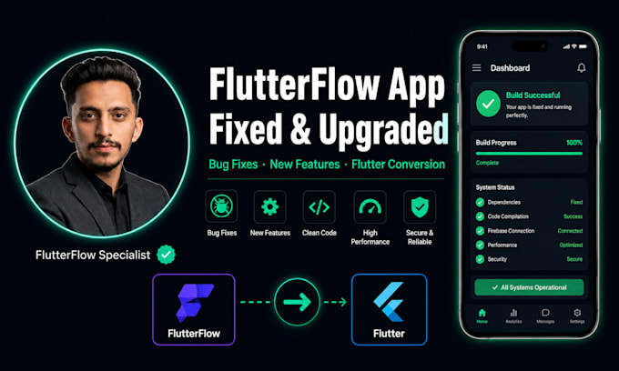 fix bugs, add features, or convert your flutterflow app to flutter