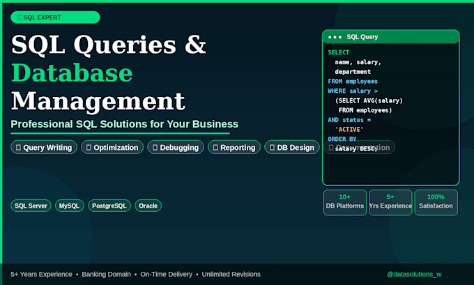 write sql quires and manage your database