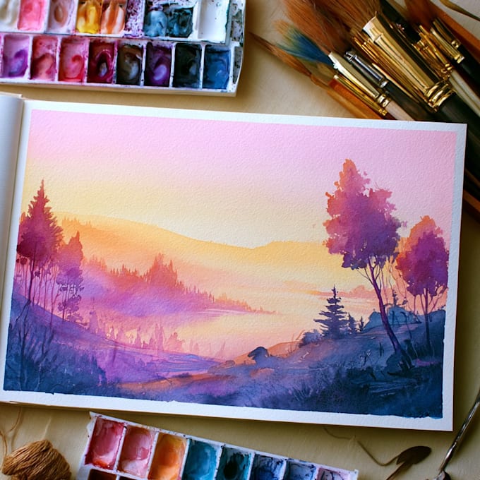concept art, fantasy landscape character illustration