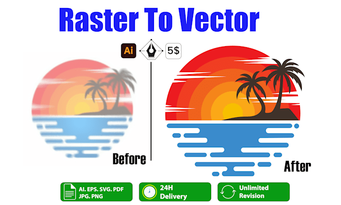convert raster to vector artwork for print in illustrator