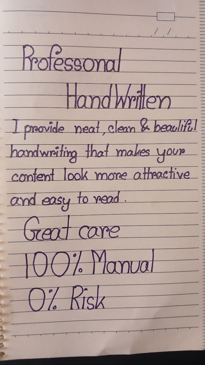 write any english and handwriting assignment that you want