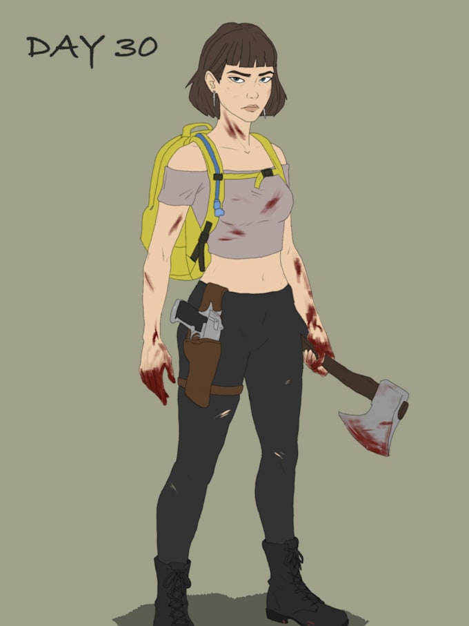 create custom project zomboid style character art for you