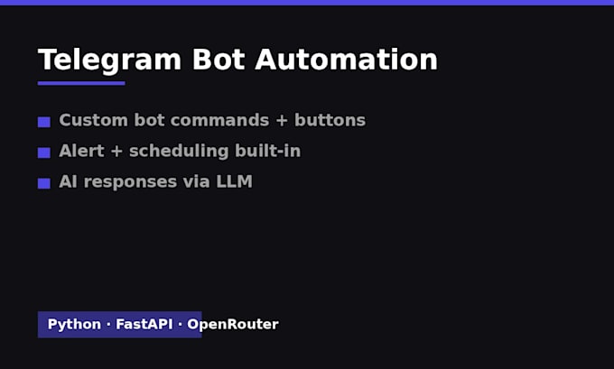 build custom telegram bot for automation and alerts
