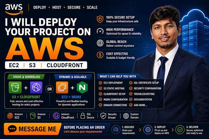 deploy your website on AWS ec2 s3 and cloudfront