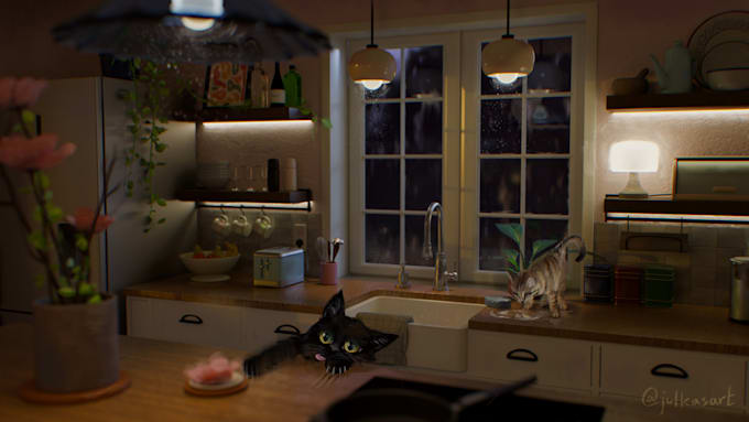 create an atmospheric 3d blender scene