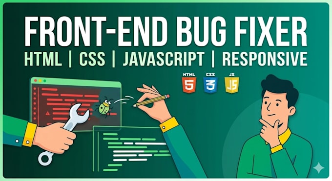 fix HTML, CSS, javascript, and wordpress bugs in 24 hours