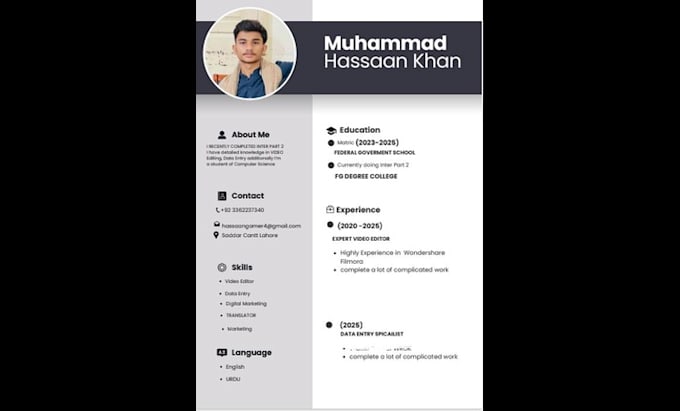 make cv or resume for you in any language