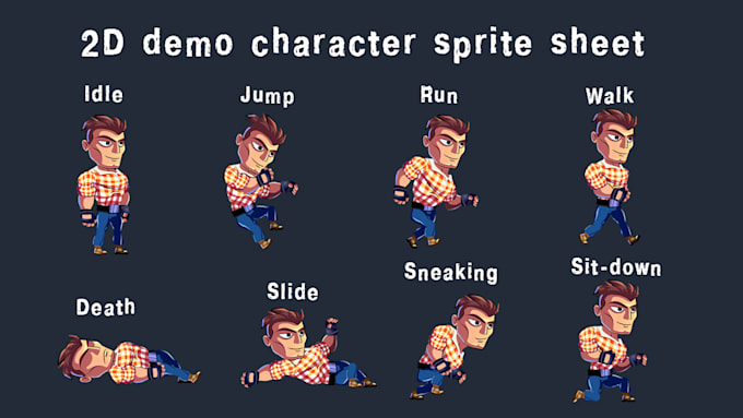 design 2d game characters and sprites animation